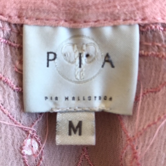 Pia Hallstrom pink semi-sheer tunic with silver sequins, size M - Picture 13 of 15